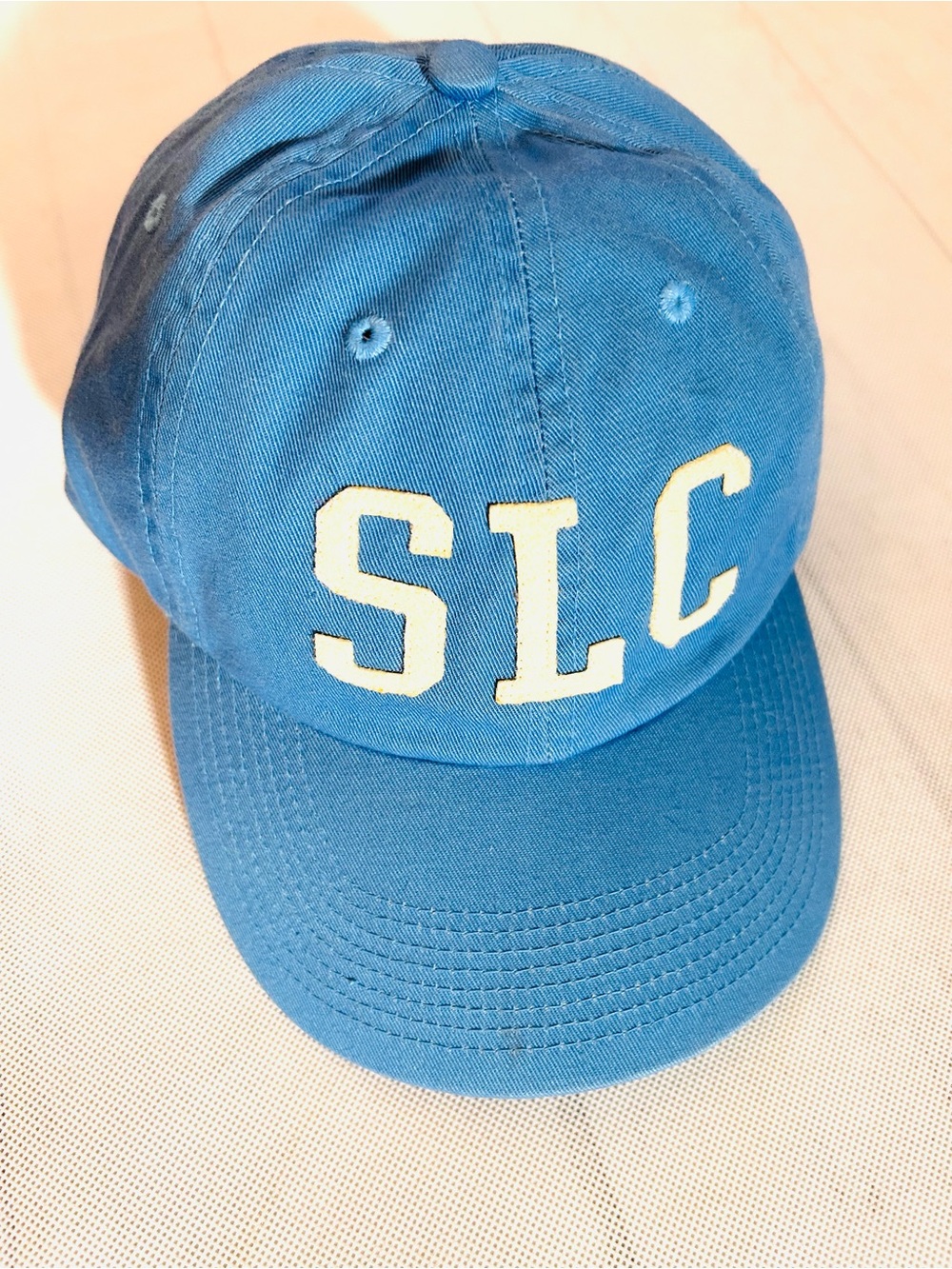 NWOT Perrin Salt Lake City SLC Baseball Hat Blue Cotton Felt Varsity Patch Cap